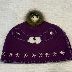 Inuit Handcrafted Tea Cozy with Rabbit Fur Trim